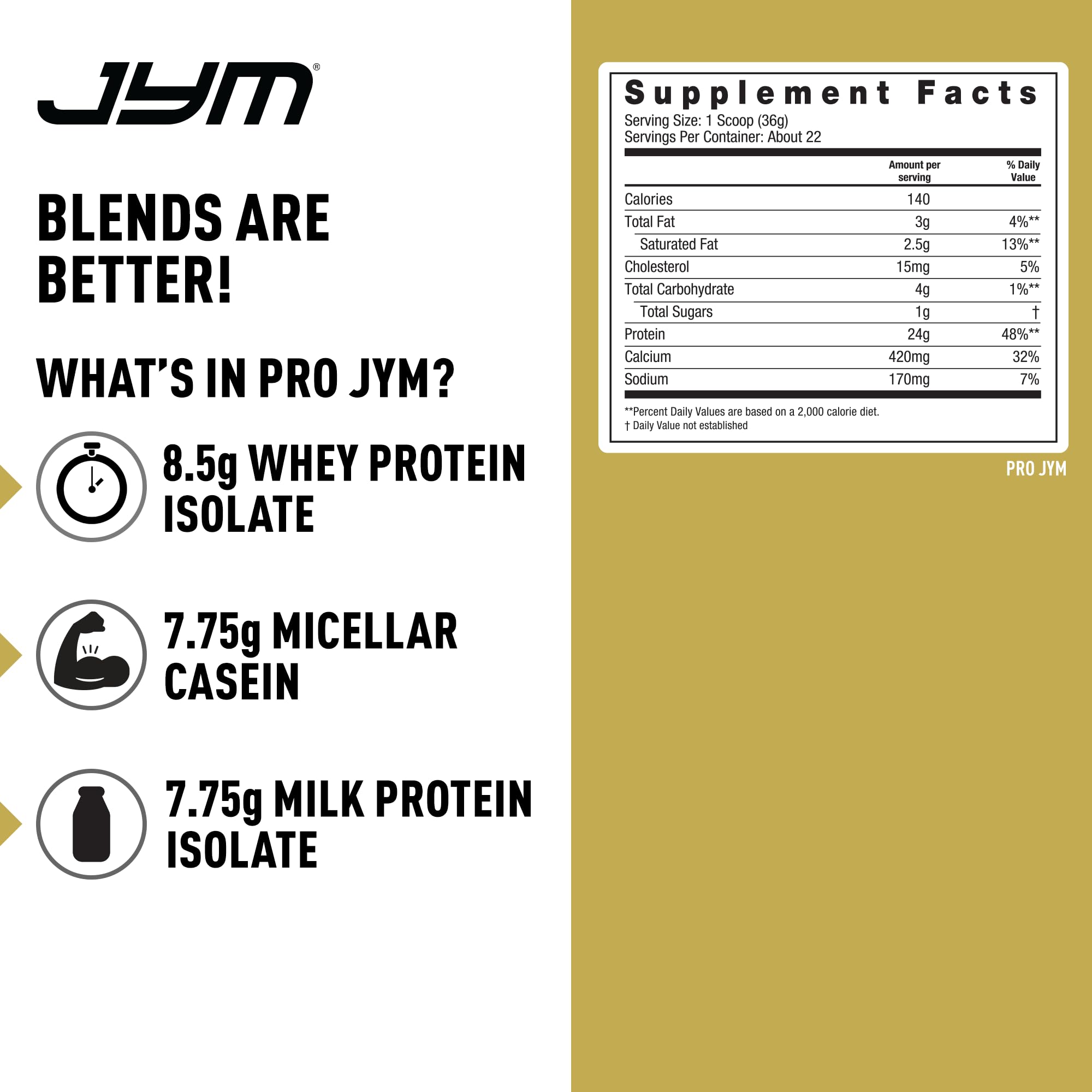 Pro JYM Chocolate Peanut Butter Protein Powder - Whey Isolate, Casein & Milk Protein Blend for Muscle Growth | Lean Muscle Builder for Men & Women | 22 Servings | Post-Workout Recovery & Healthy Snack Replacement | Gym Supplement for Athletes & Fitness Enthusiasts