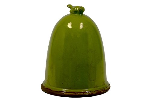 Vintage Green Ceramic Bell Jar with Rustic Finish - Handcrafted Home Decor for Farmhouse, Cottage & Wedding Centerpieces | Perfect for Displaying Flowers, Candles & Tabletop Decorations