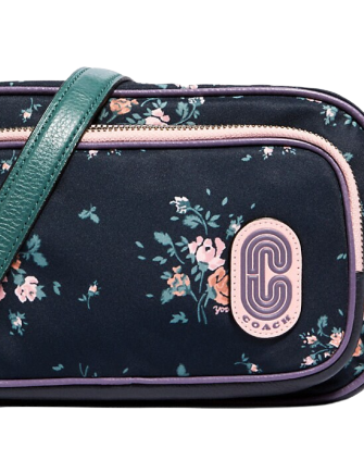 Coach Court Crossbody Bag with Rose Bouquet Print - Stylish Women's Shoulder Purse for Daily Use, Work, and Date Nights