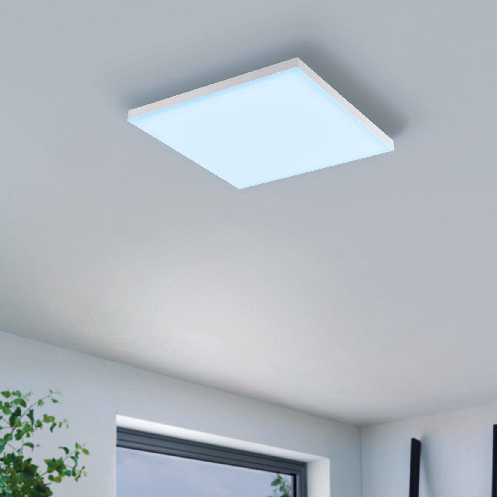 Eglo Connect Turcona Z Smart Square White LED Ceiling Flush Light 30cm - Modern Smart Lighting for Home, Office & Bedroom - Voice Control & Dimmable with App