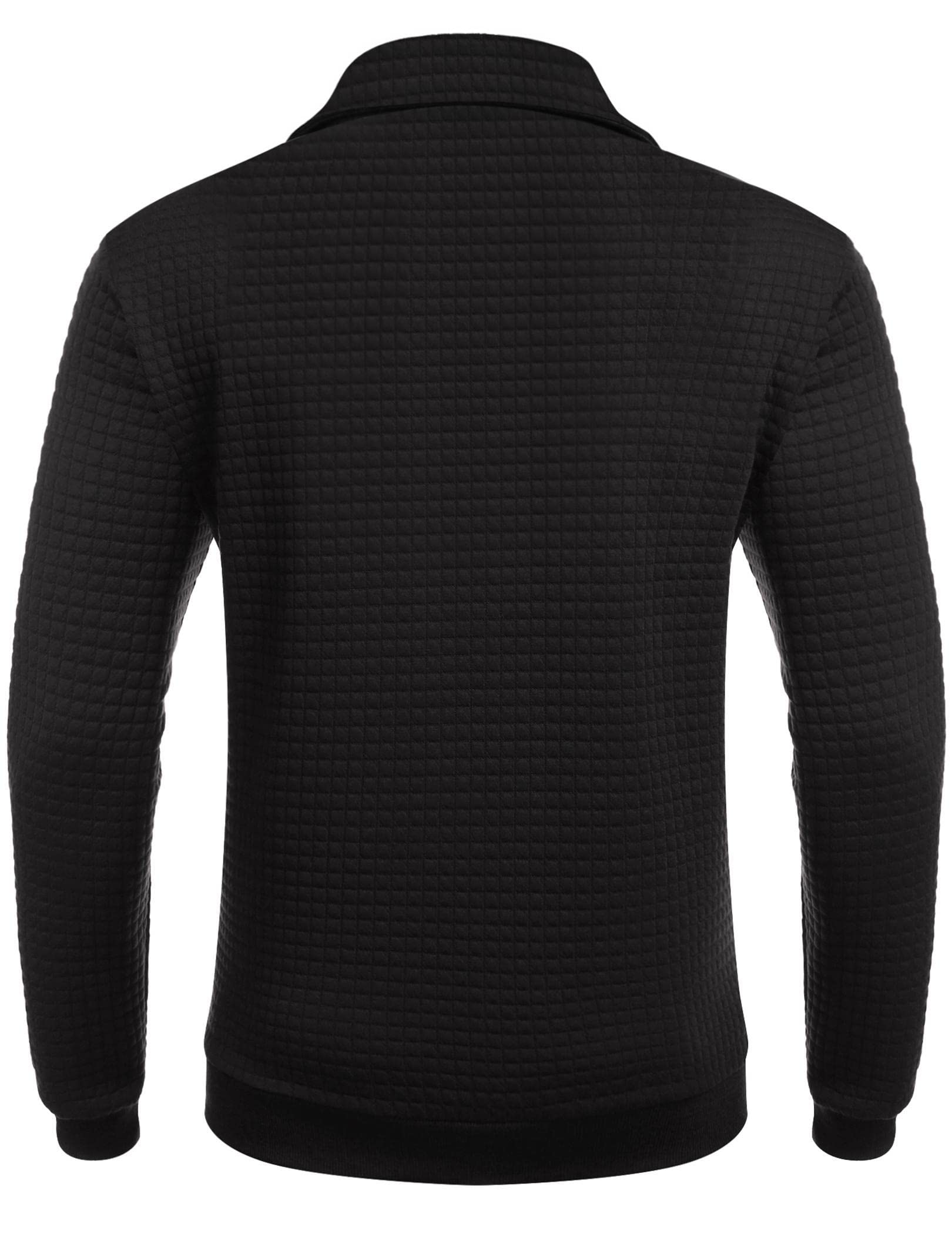 COOFANDY Men's Quarter Zip Sweatshirt - Long Sleeve Waffle Knit Pullover Hoodie with Pocket | Casual Fall Winter Layering for Outdoor Activities & Lounge Wear