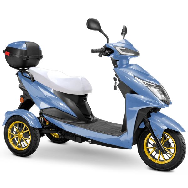 Premium Full-Size 3-Wheel Mobility Scooter for Adults - Lightweight & Foldable Electric Wheelchair with Comfortable Seat - Ideal for Shopping, Travel & Outdoor Activities