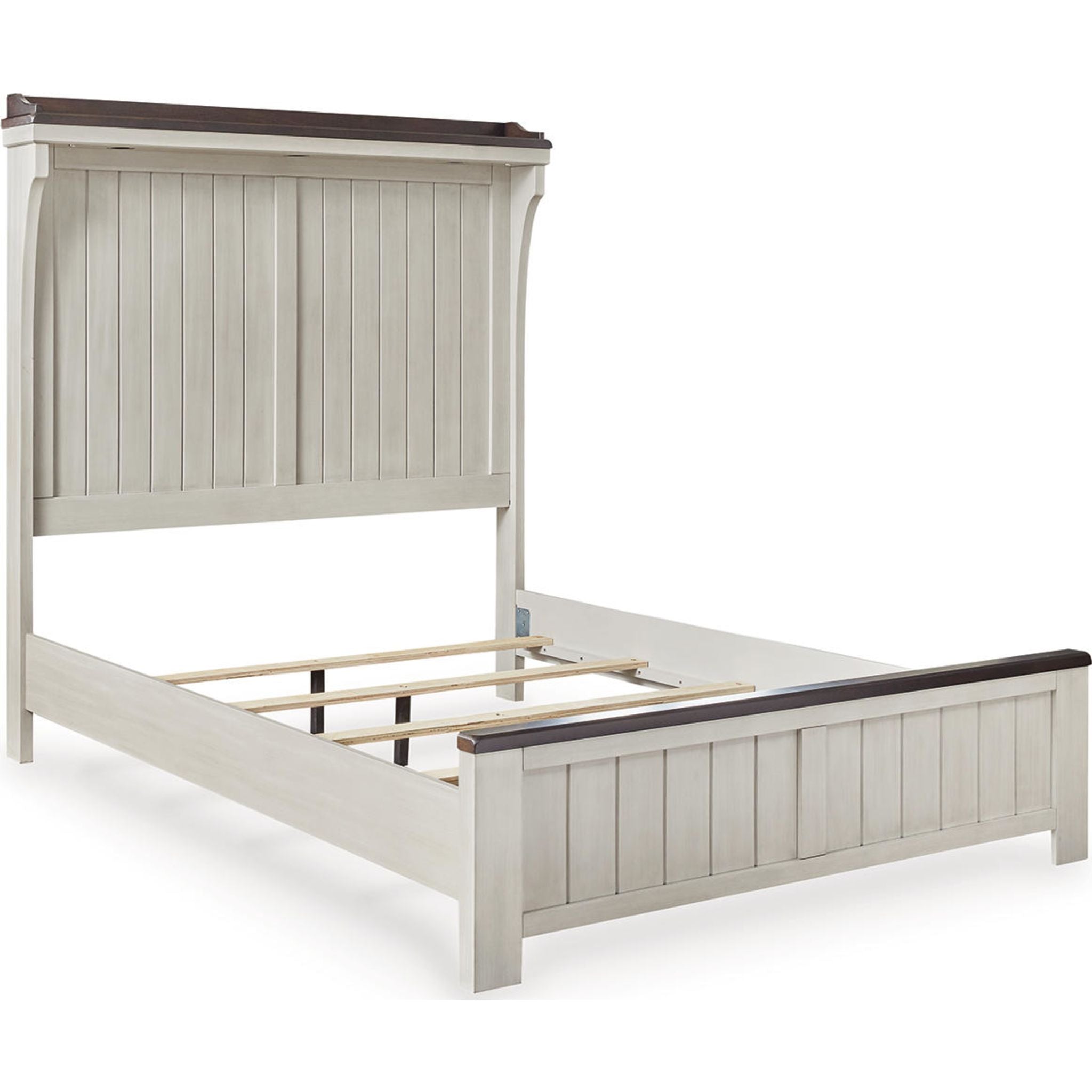 Darborn 5-Piece Panel Bedroom Set - Queen Size Bed Frame, Nightstand, Dresser & Mirror - Modern Solid Wood Furniture for Master Bedroom Decor & Guest Room Setup