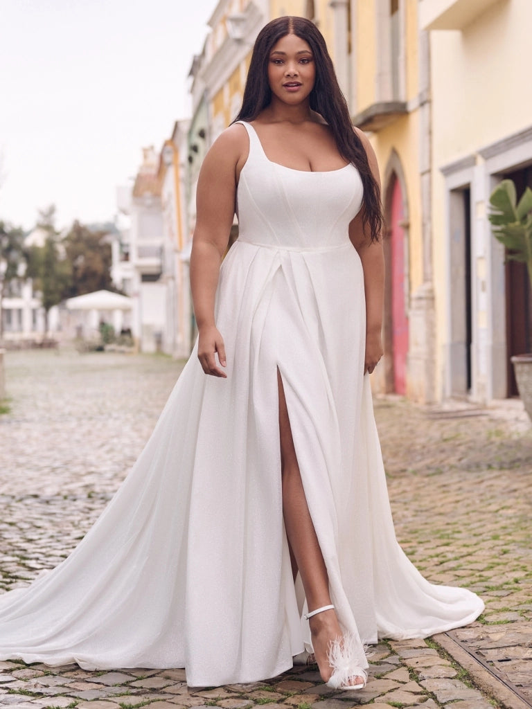 Nolan by Maggie Sottero | Elegant Lace Wedding Dress for Brides | Perfect for Church Ceremonies & Beach Weddings