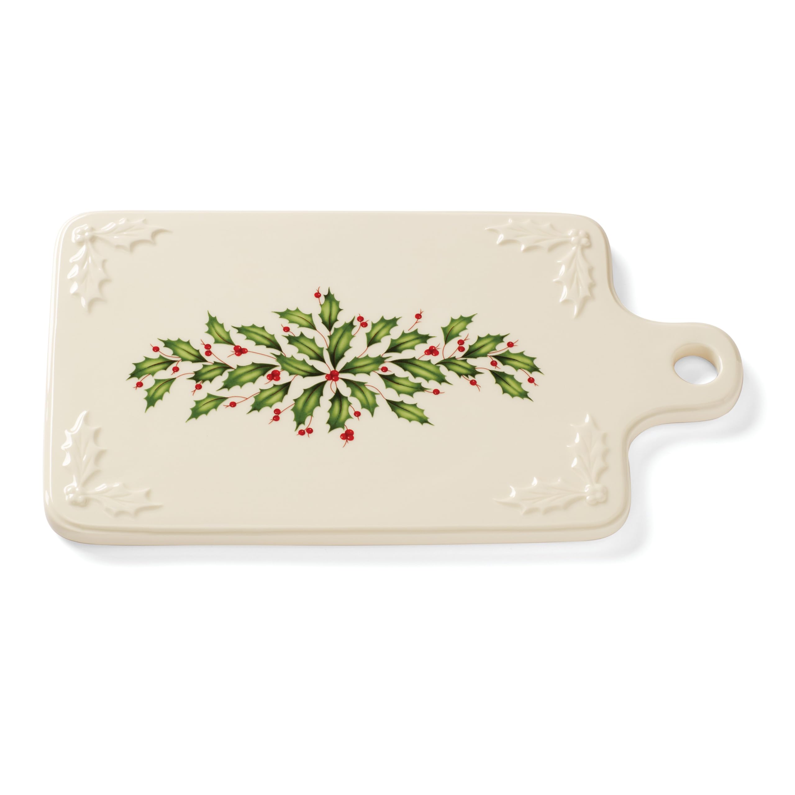 Lenox 890760 Holiday Porcelain Cheeseboard - Elegant Christmas Cheese Serving Tray for Holiday Parties, Dinner Entertaining & Gift Giving