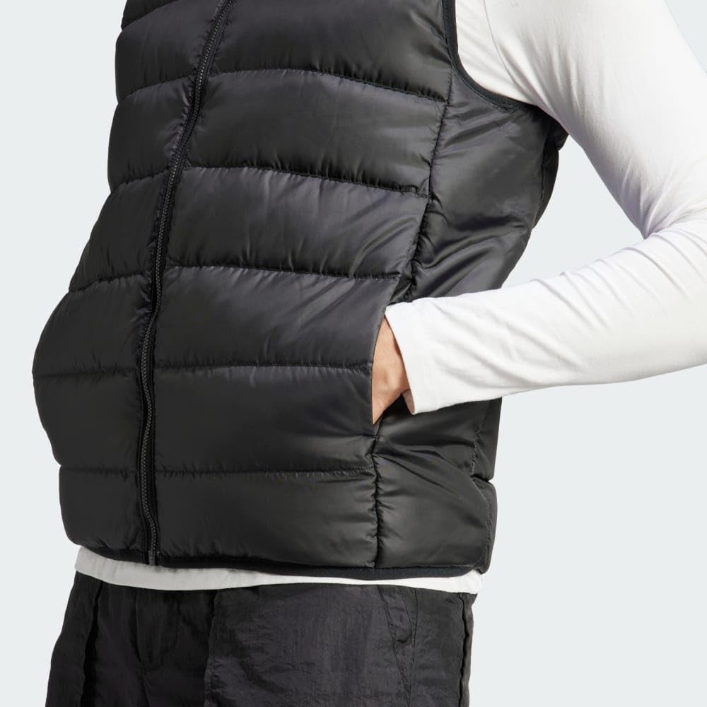 Adidas Men's Essentials 3-Stripes Lightweight Down Vest - Warm & Stylish Puffer Jacket for Outdoor Activities, Running, Hiking & Casual Wear
