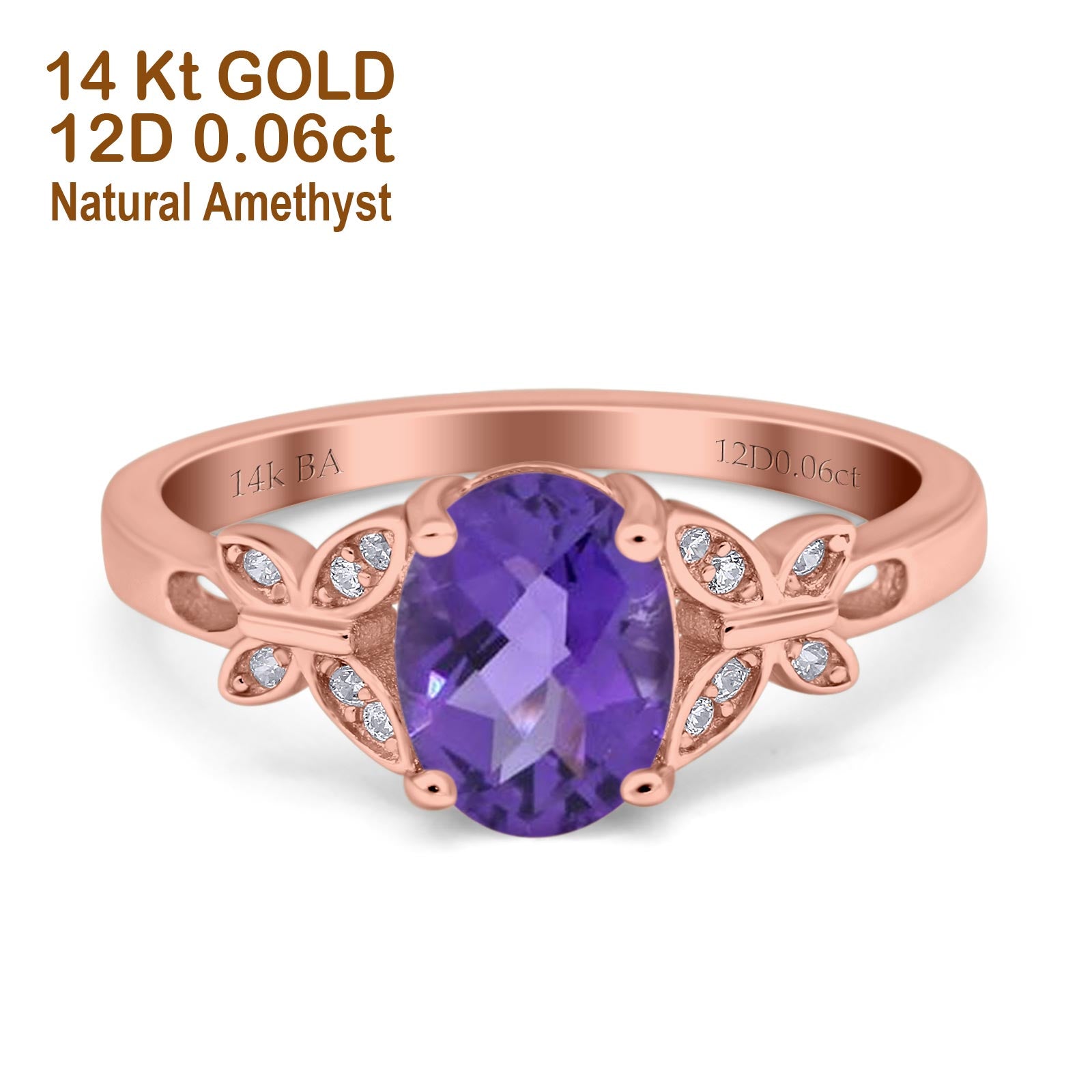 Rose Gold Natural Amethyst