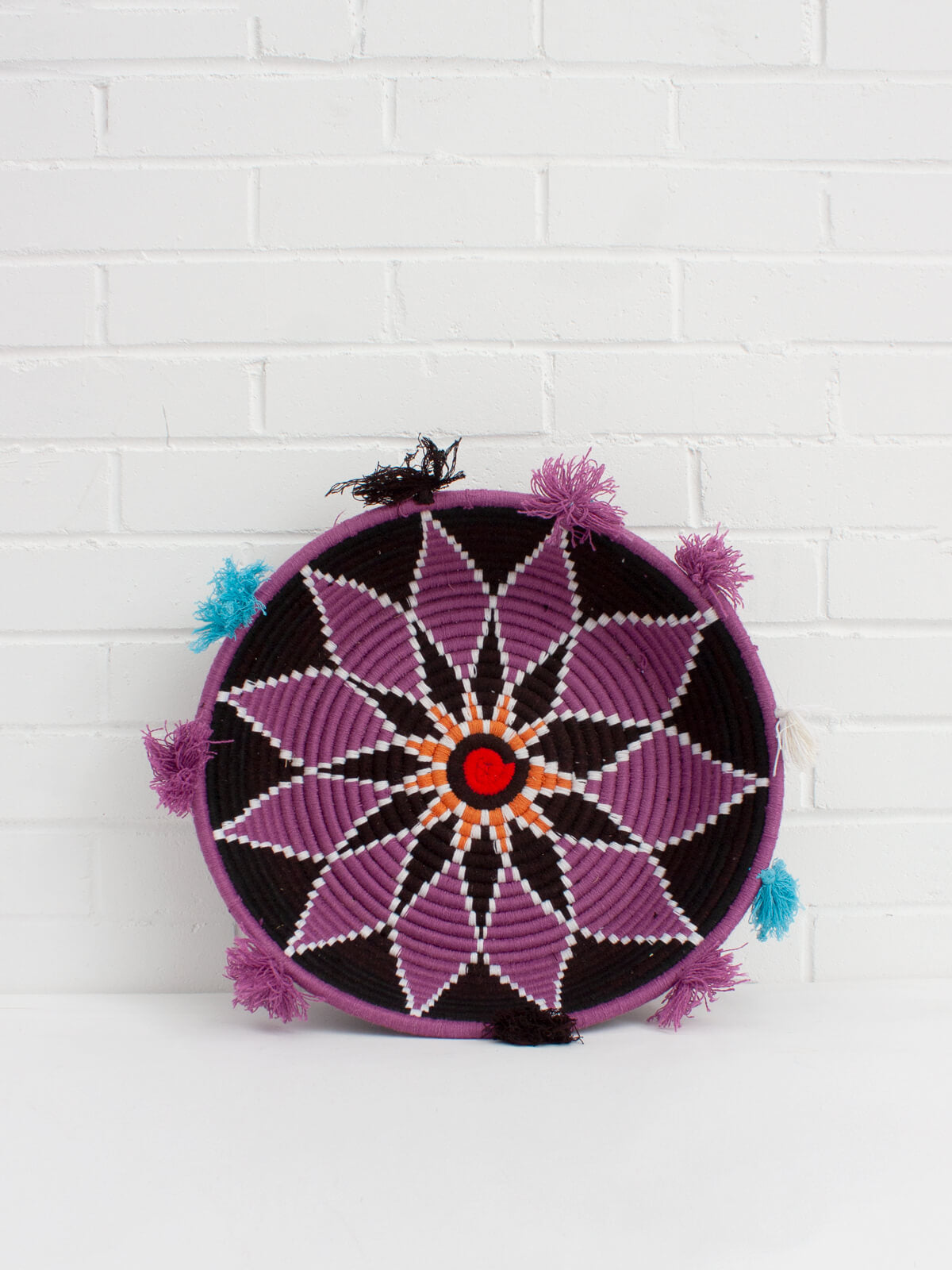 Authentic Moroccan Wool Plate No.76 - Handmade Decorative Serving Tray for Dining, Home Decor & Gift Giving