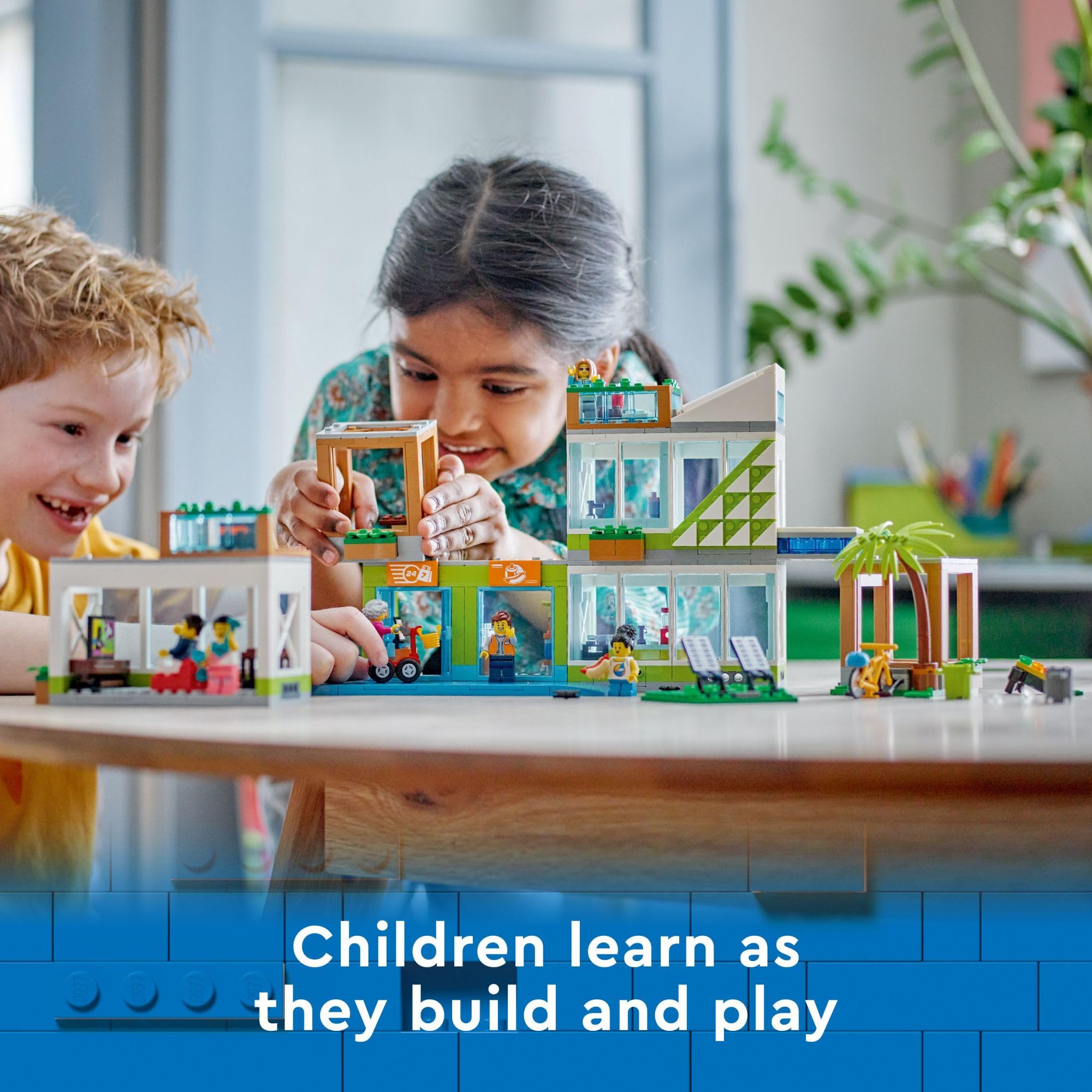 LEGO My City Apartment Building 60365 Toy Set - 3-Storey Modular Building with Mobility Scooter, Bike & 6 Minifigures for Creative Play | Perfect Gift for Kids Ages 6+ | Great for City-Themed Roleplay & Storytelling Adventures