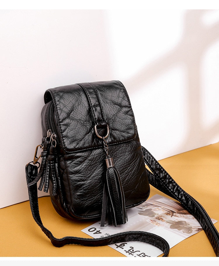 Stylish Women's PU Leather Messenger Bag - Trendy Crossbody Shoulder Bag for Work, Travel & Daily Use