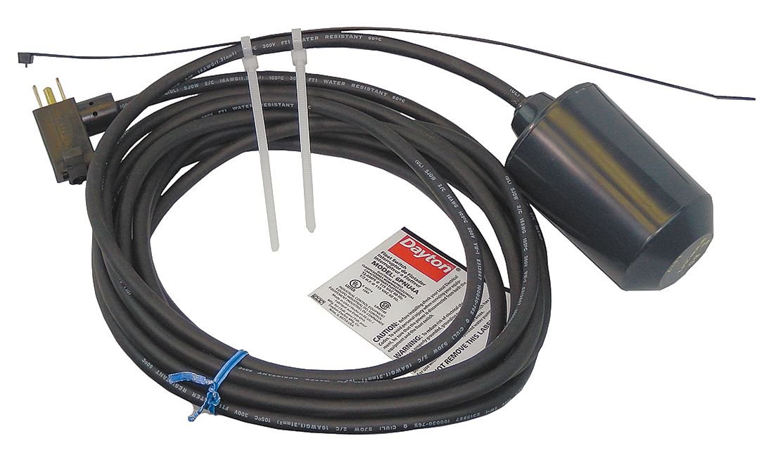 Float Switch, Mechanical, 115 VAC, 20 Ft Cable - Water Level Sensor for Sump Pumps, Tanks & Pool Control