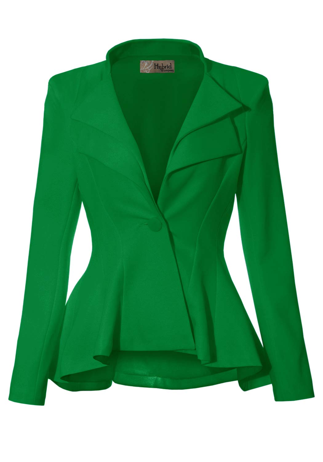 Hybrid & Company Women's Double Notch Lapel Blazer with Shoulder Pads - Professional Office Wear for Business Meetings & Work Attire