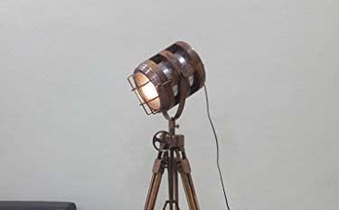 Vintage Hollywood Spotlight Floor Lamp - Nautical Tripod Decor for Home & Gifts