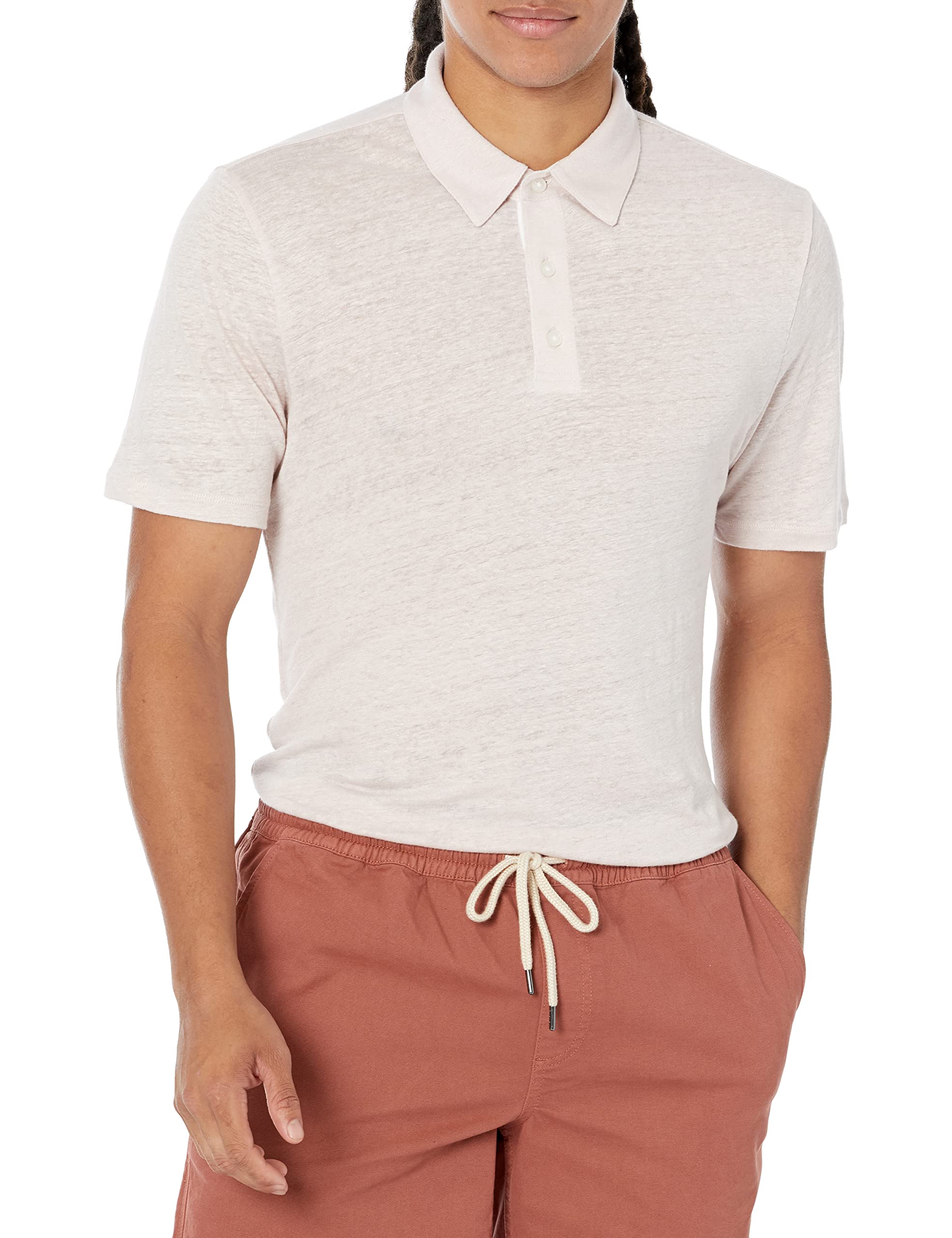 Vince Men's Linen Polo Shirt - Breathable Summer Casual Short Sleeve Button-Up for Golf, Beach & Outdoor Activities