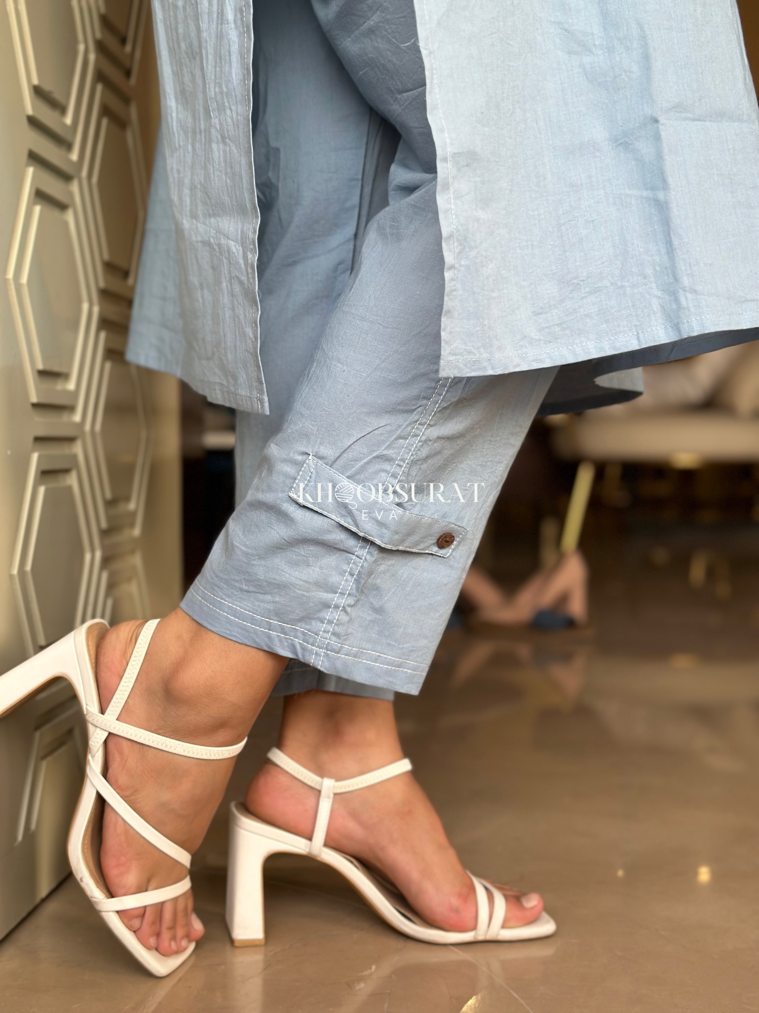 Cloud Soft Blue Kurta Set for Women | Comfortable & Stylish Indian Ethnic Wear | Perfect for Festivals, Weddings & Casual Outings