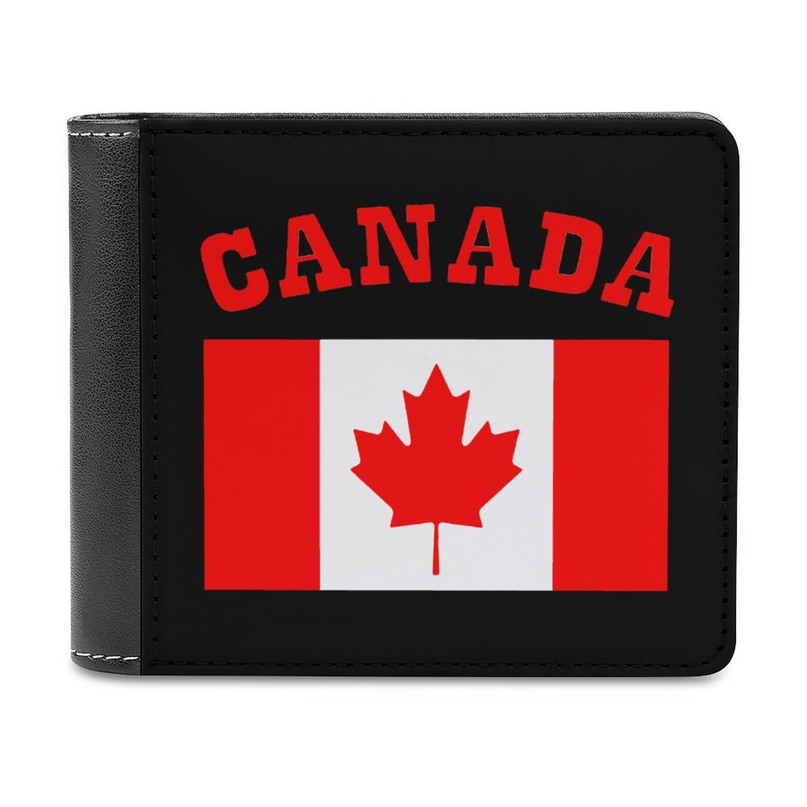 Canada Flag Bifold Wallet for Men - Genuine Leather with Hidden Compartments & Credit Card Slots | Canadian Maple Leaf Design | Perfect for Travel, Gifts & Everyday Use