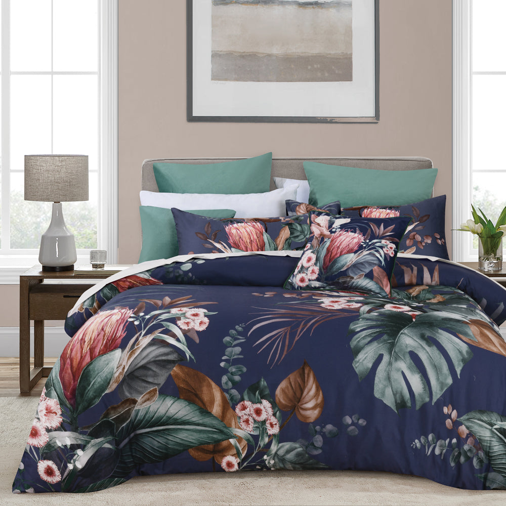 Balwyn Navy Quilt Cover Set King Size - Soft Luxury Bedding Set for Comfortable Sleep - Perfect for Master Bedroom, Guest Room & Hotel Decor