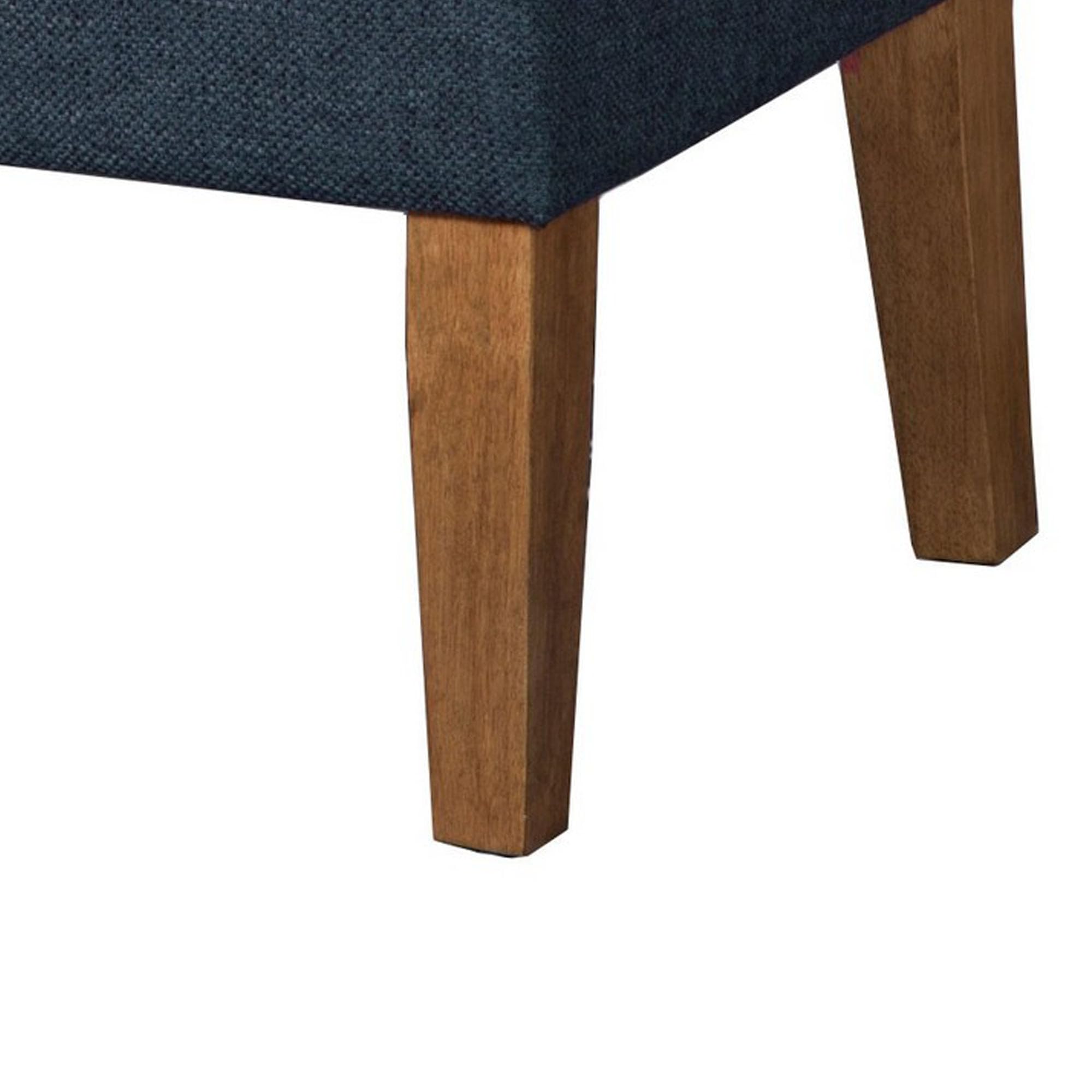 Homepop Upholstered Storage Ottoman Bench with Lift Top - Navy Blue Large Decorative Furniture for Living Room & Bedroom - Perfect for Extra Seating, Hidden Storage & Home Decor