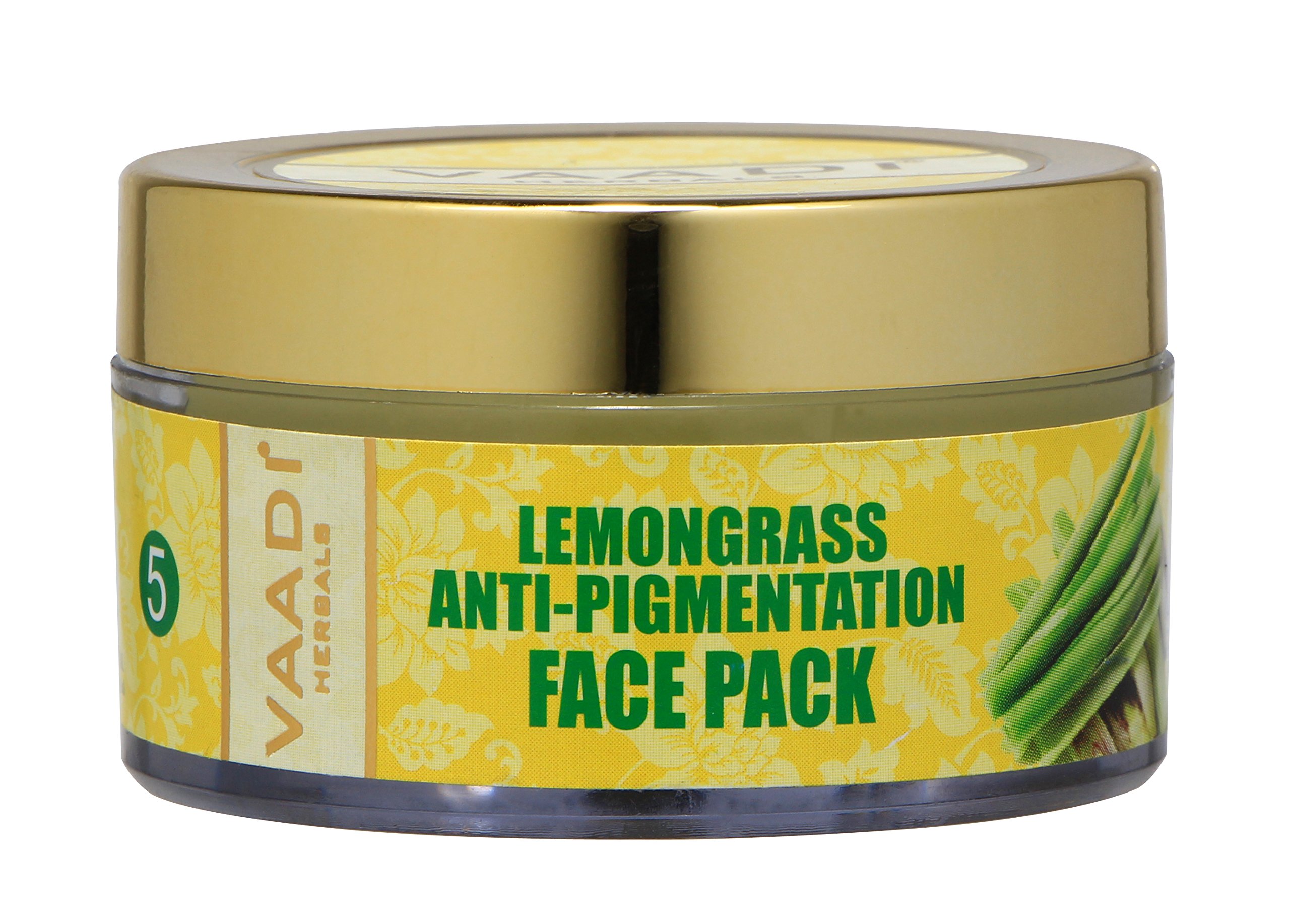 Vaadi Herbals Lemongrass Anti-Pigmentation Face Pack for Brightening & Even Skin Tone - 70g | Natural Dark Spot Remover for Face | Perfect for Daily Skincare & Acne-Prone Skin