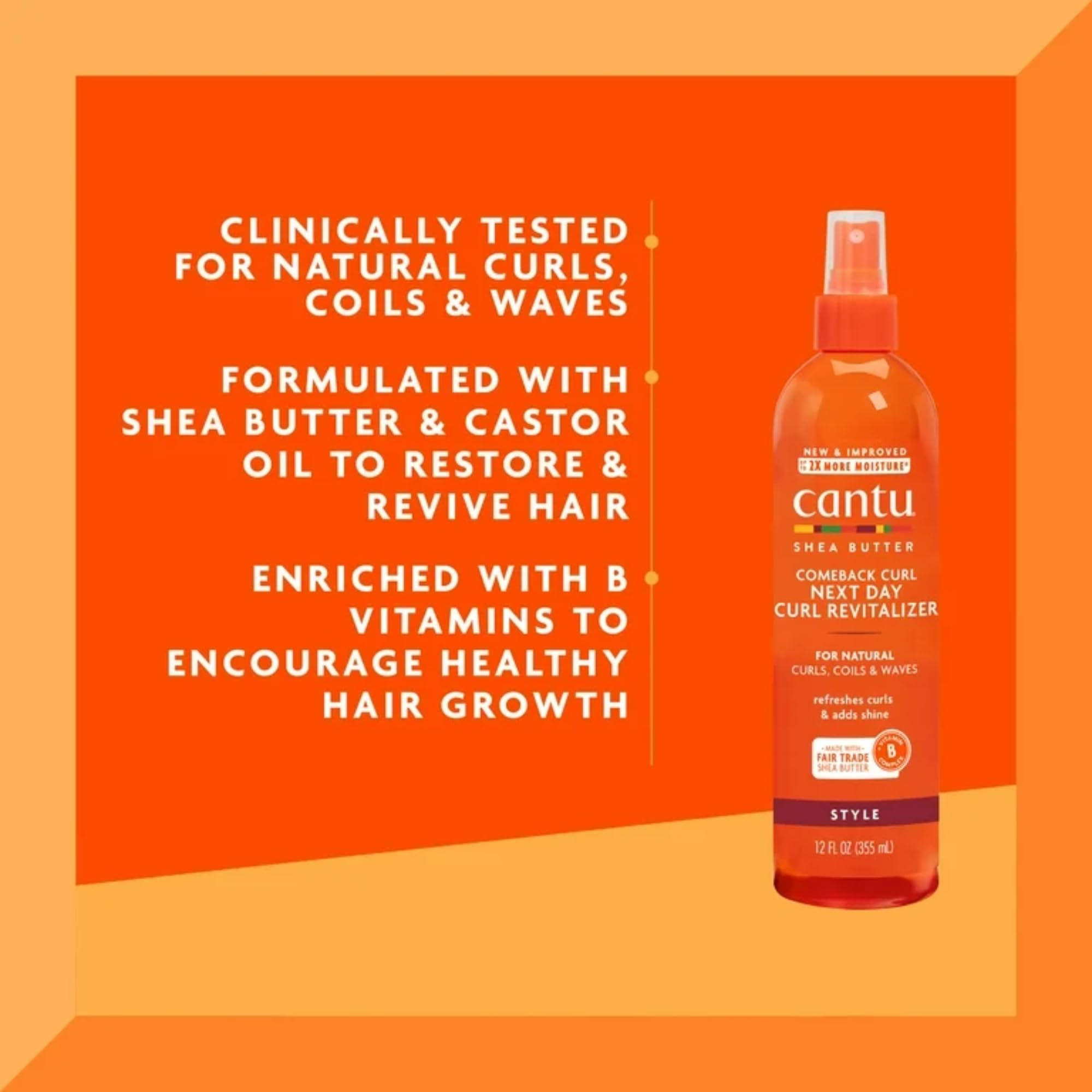 **Cantu Shea Butter Comeback Curl Next Day Revitalizer, Curl Activator Cream & Coconut Curling Cream Set (3-Pack) – Hydrating Hair Care for Curly, Coily & Wavy Hair – Perfect for Daily Styling & Frizz Control**