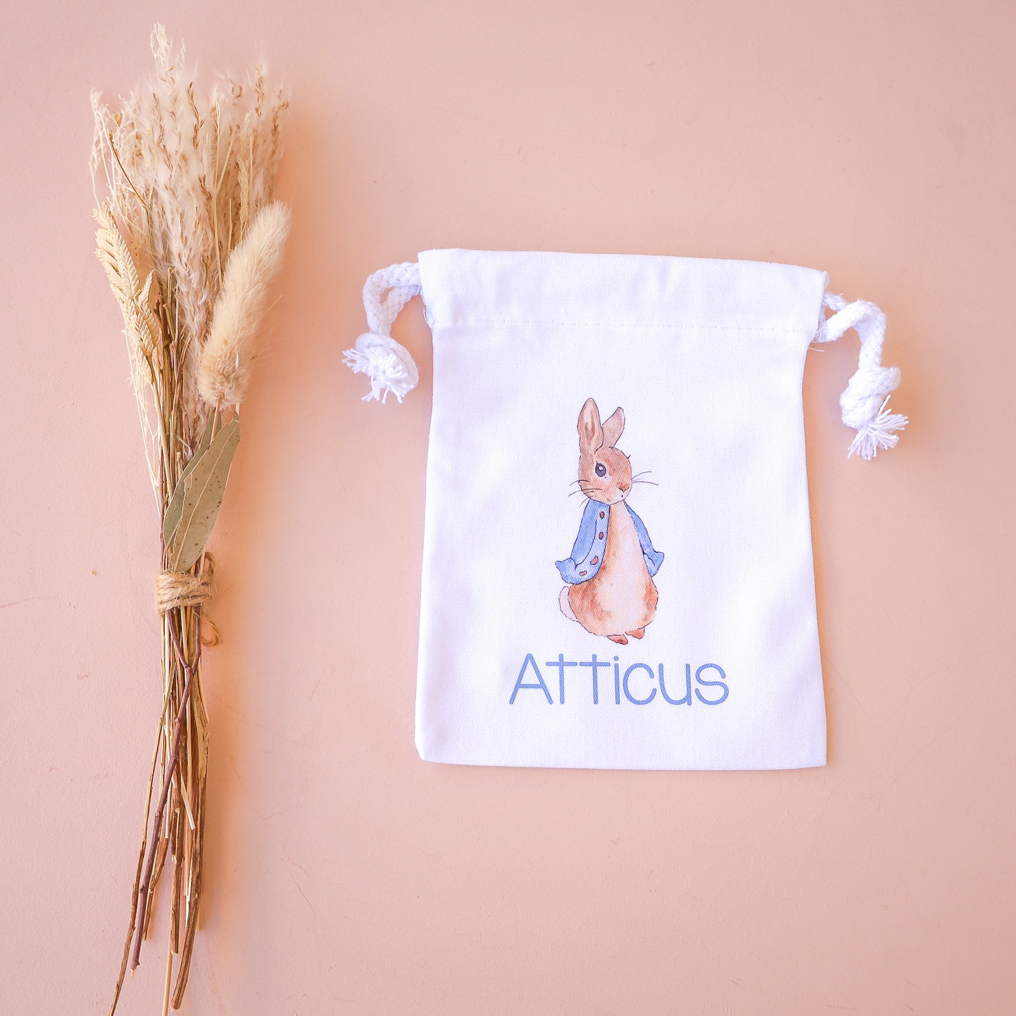 Mini Easter Egg Bag - Peter Rabbit Themed Blue Bunny Gift Bag for Easter Egg Hunt, Party Favors & Spring Decorations