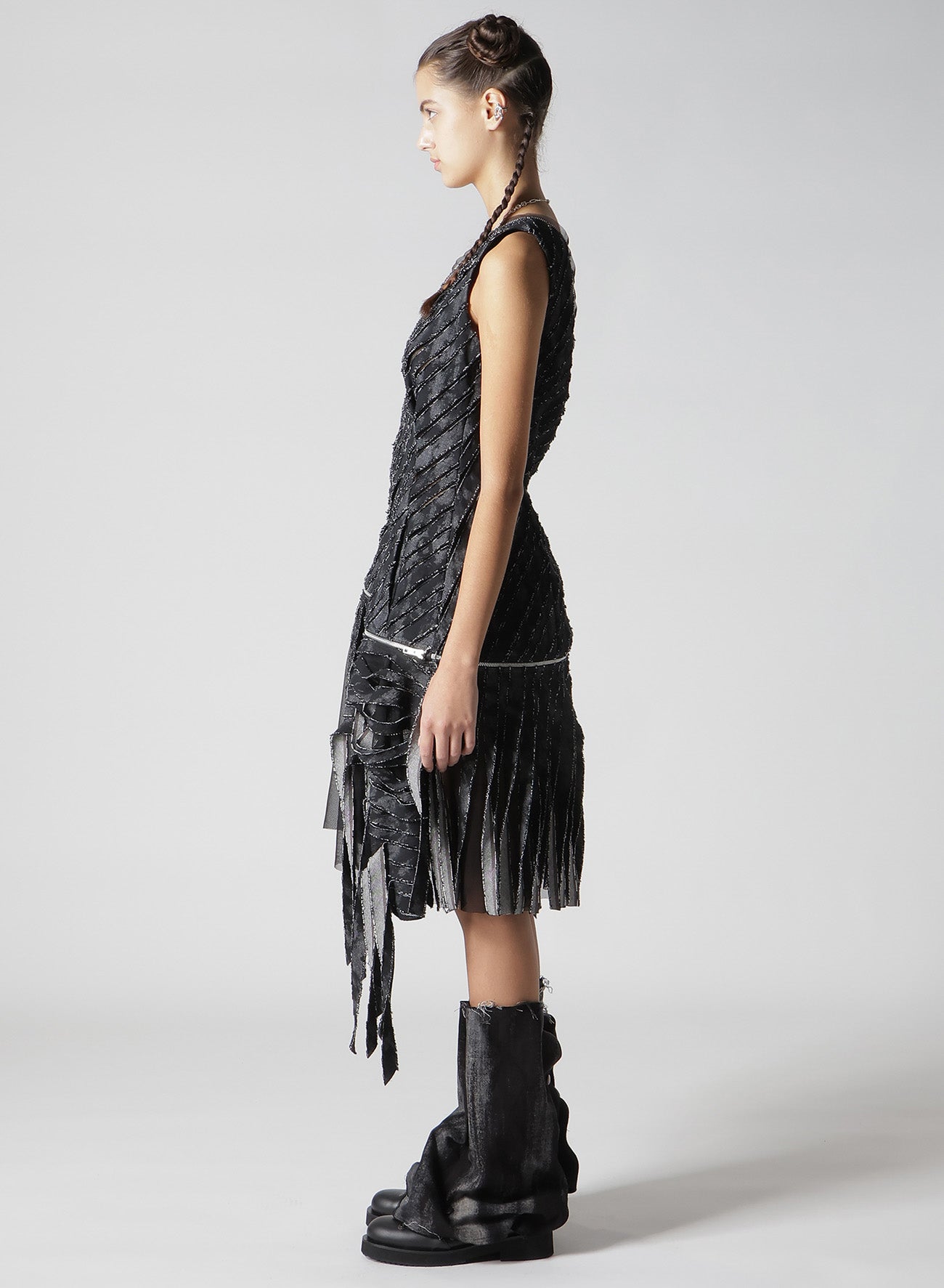 Stylish Denim Zip One Shoulder Dress with Slash Detail - Perfect for Casual Outings, Parties & Night Out