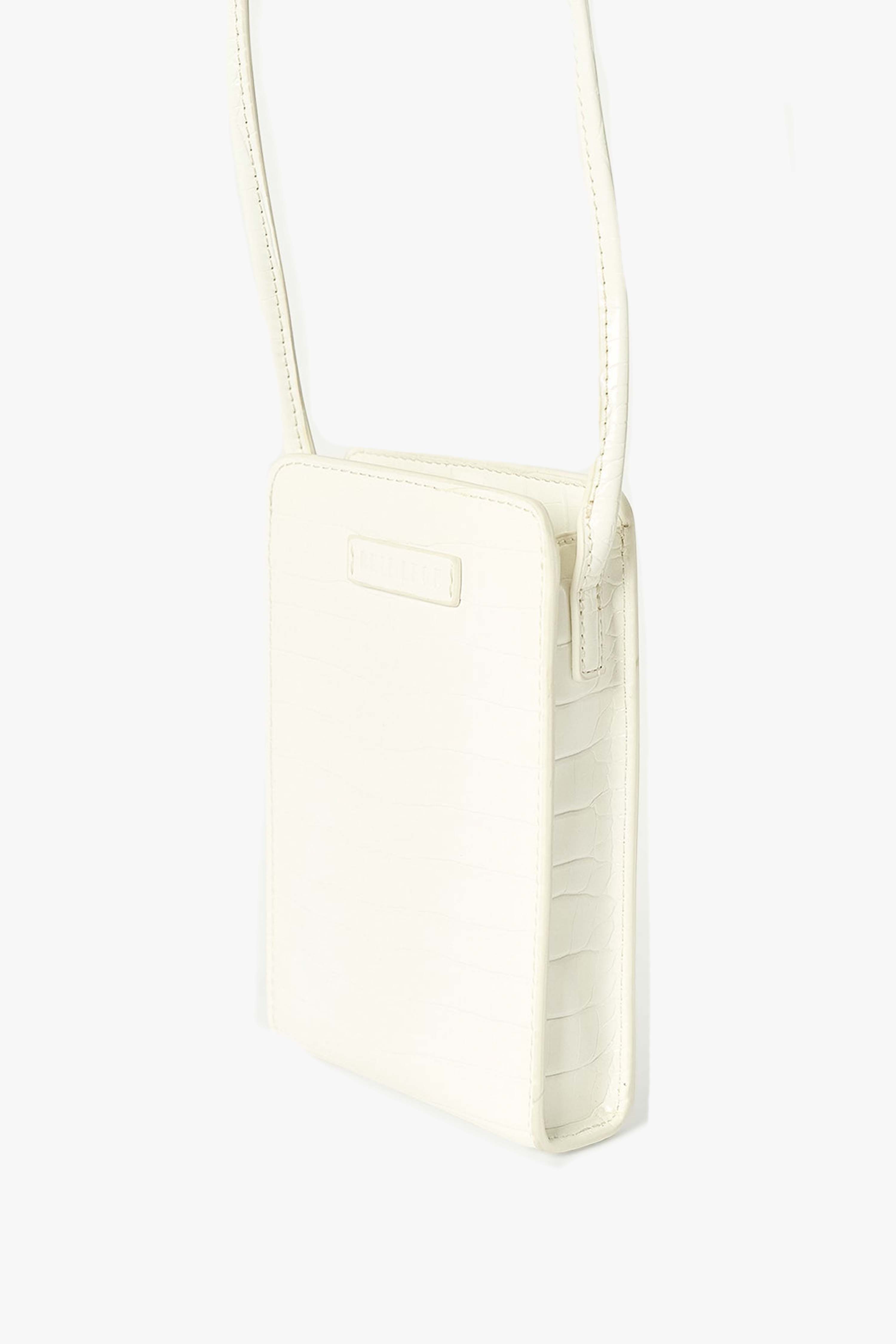 Paloma Ivory Brushed Croc Phone Bag - Stylish Crossbody Cell Phone Purse for Women, Perfect for Parties, Shopping & Daily Use