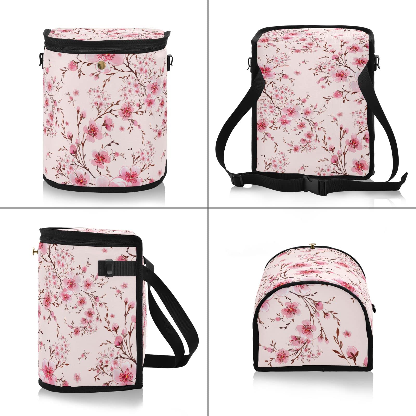 MNSRUU Leak-Proof Car Trash Can with Lid - Pink Cherry Tree Hanging Car Trash Bag Organizer for Front & Back Seat | Perfect for Road Trips, Commuting & Keeping Your Vehicle Clean