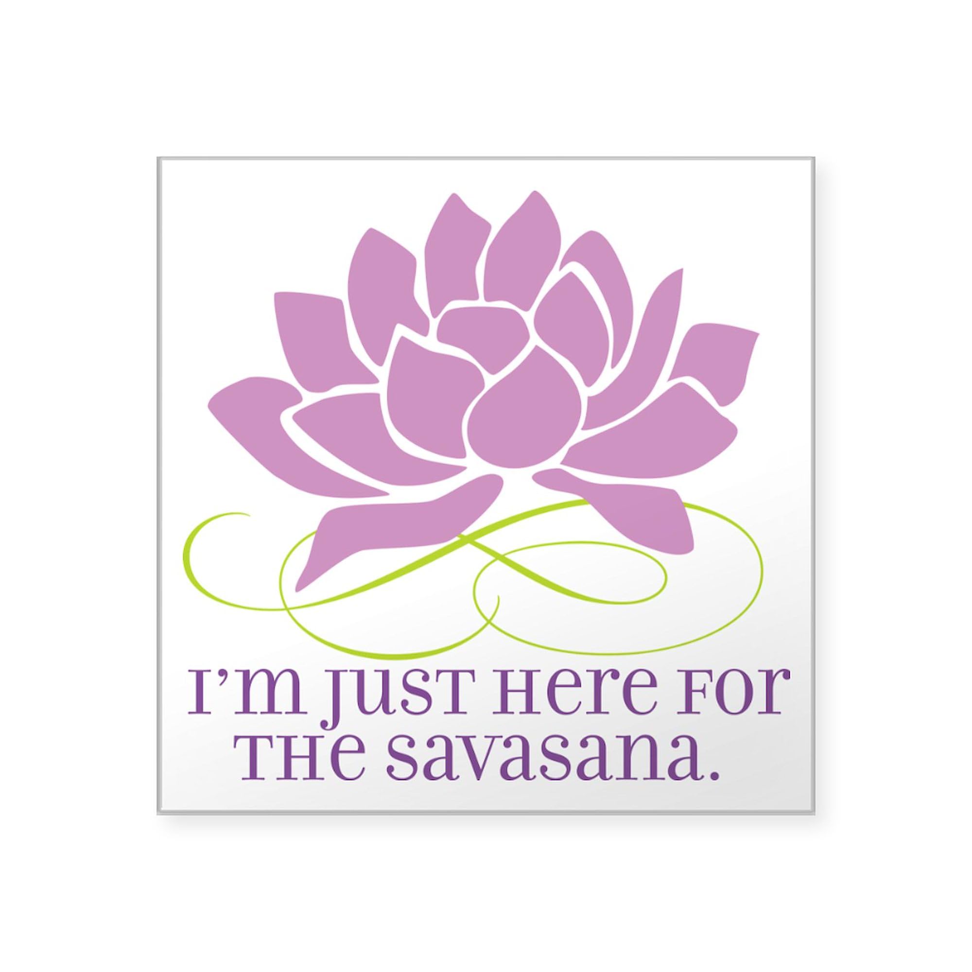 Yoga Savasana Square Sticker 3x3 Inch - Durable Car Bumper Decal for Yoga Lovers - Perfect for Cars, Laptops & Water Bottles