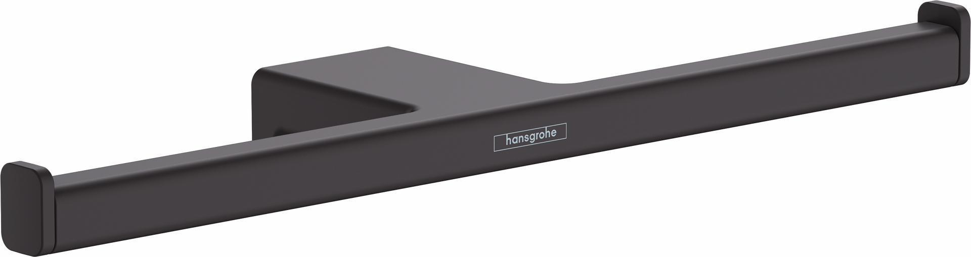 AddStoris Matte Black Toilet Paper Holder 41748670 by Hansgrohe - Modern Bathroom Accessory for Home & Office