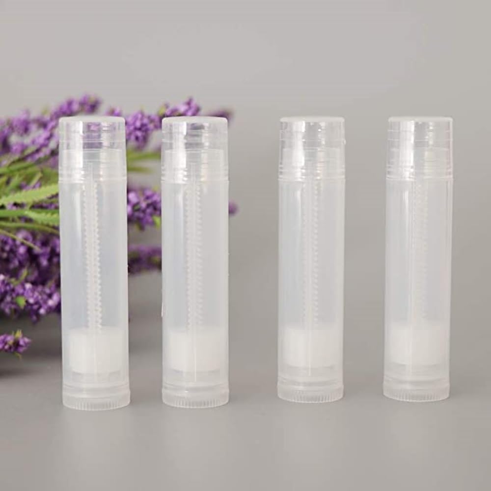 Refillable Clear Plastic Lip Gloss Tubes - Empty Lip Balm & Lipstick Containers Set (10 Pack) for DIY Cosmetics, Travel & Makeup Organizing