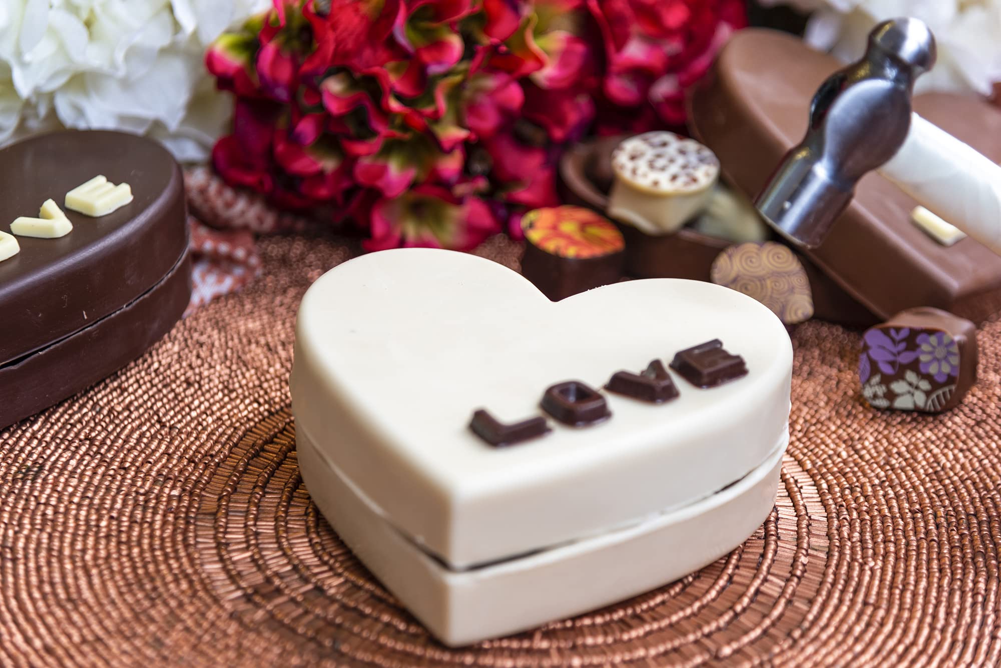 Gourmet Chocolate Heart & Truffle Smash Box - Premium White Chocolate Gift Set with Assorted Truffles for Birthdays, Valentine's Day & Holidays | Perfect for Romantic Gifts, Anniversary Celebrations & Chocolate Lovers