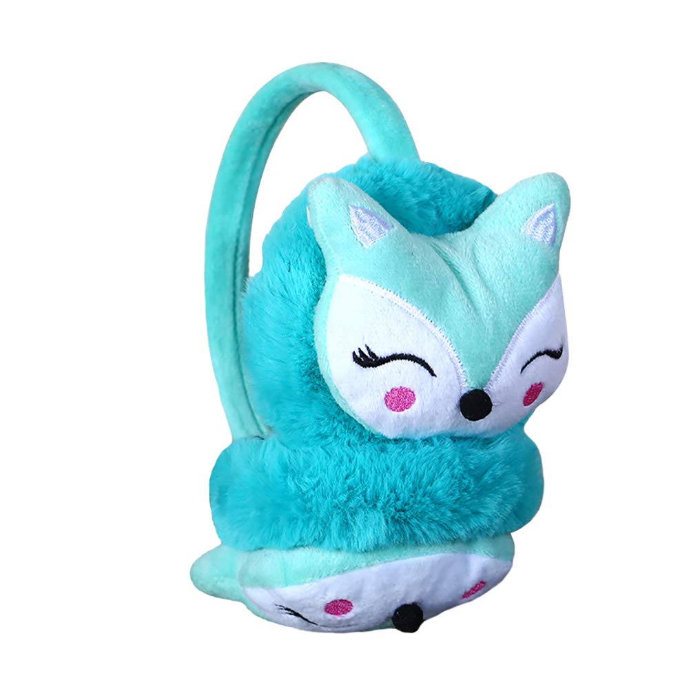 Soft Plush Fox Earmuffs for Boys & Girls - Winter Ear Warmers with Cute Fluffy Ear Flaps - Christmas Birthday Gift for Kids - Perfect for Outdoor Activities, Snow Play & Cold Weather Protection