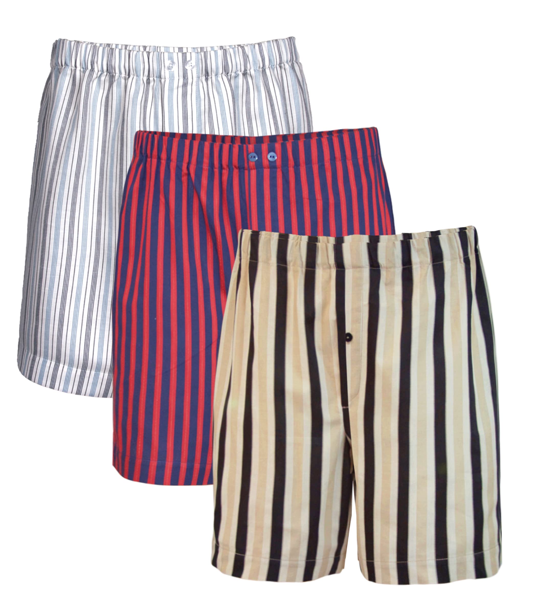Premium Men's Woven Boxer Briefs - 100% Cotton & Linen Blend - 3-Pack Luxury Underwear - European Craftsmanship - Perfect for Travel, Work & Everyday Comfort