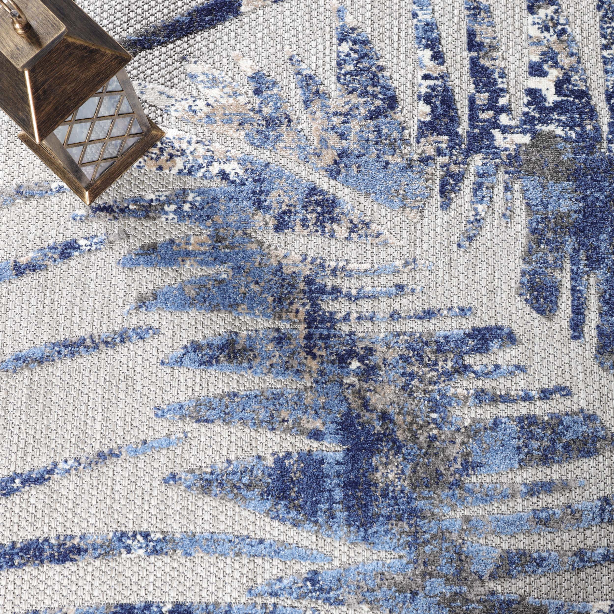 **Siesta Botanical Leaves Modern Indoor/Outdoor Area Rug or Runner Rug – Boho Chic Home Decor for Living Room, Bedroom, Patio & Entryway**