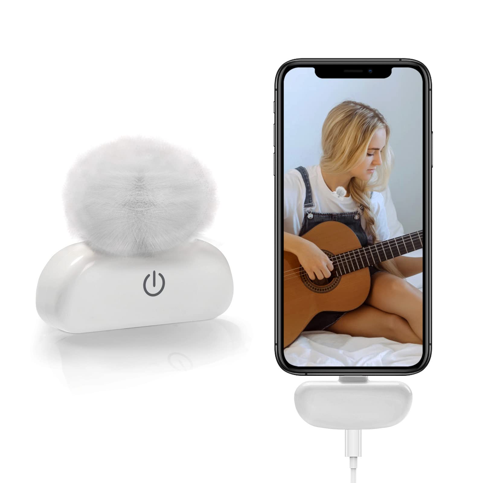 Wireless Clip-on Lavalier Microphone for iPhone & iPad - Plug & Play Mic for Video Recording, TikTok, Facebook Live, YouTube, Vlogging, Interviews - Perfect for Content Creators, Podcasters & Online Meetings
