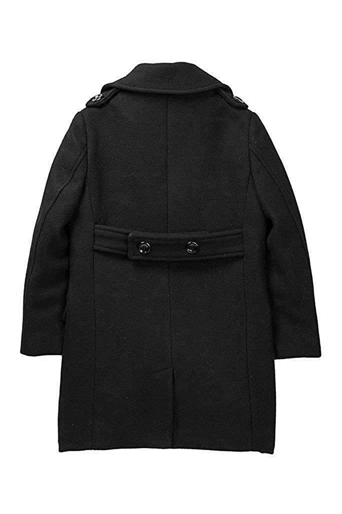 Isaac Mizrahi Boys' Single-Breasted Wool Overcoat with Epaulets - Stylish Winter Coat for Kids in Multiple Colors - Perfect for School, Parties & Formal Events
