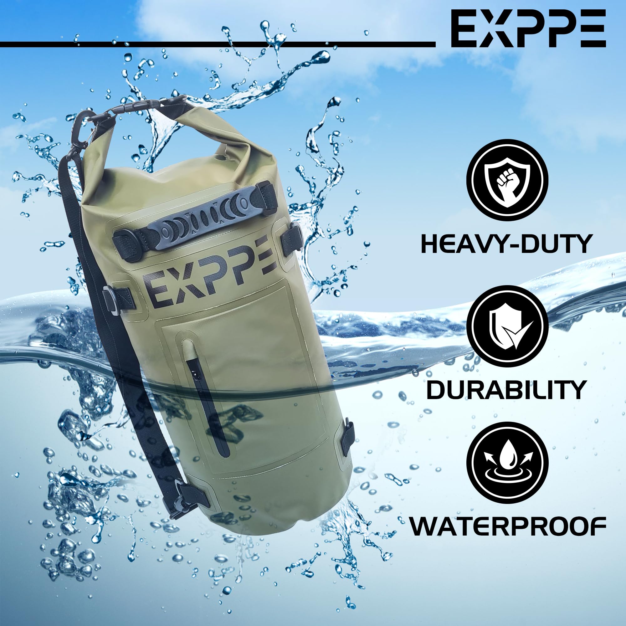M15 Waterproof Dry Bag - Survival Gear for Emergency Preparedness, Camping, Hiking & Nuclear Safety | Portable Dry Storage for Gas Masks, First Aid Kits & Essential Supplies