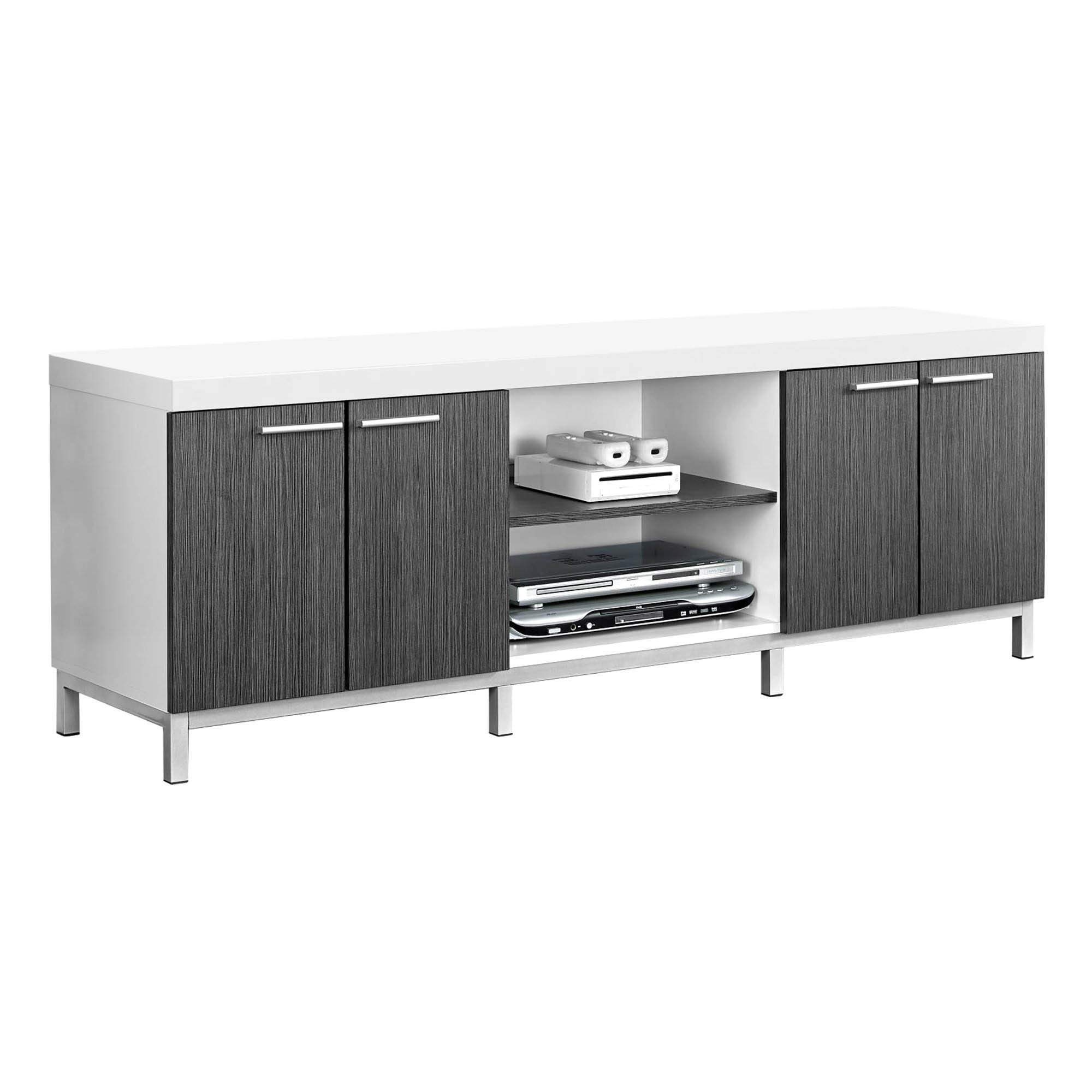 Offex Modern 60 Inch TV Stand with Storage - White & Grey Finish for Living Room, Bedroom, or Home Theater Setup