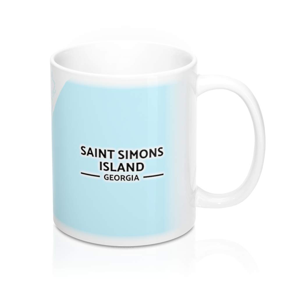 Saint Simons Island Georgia GA Map Mug - 11 oz Ceramic Coffee Cup with Detailed Map Design - Perfect for Travel Lovers & Souvenir Collectors | Great for Home, Office & Gift Giving