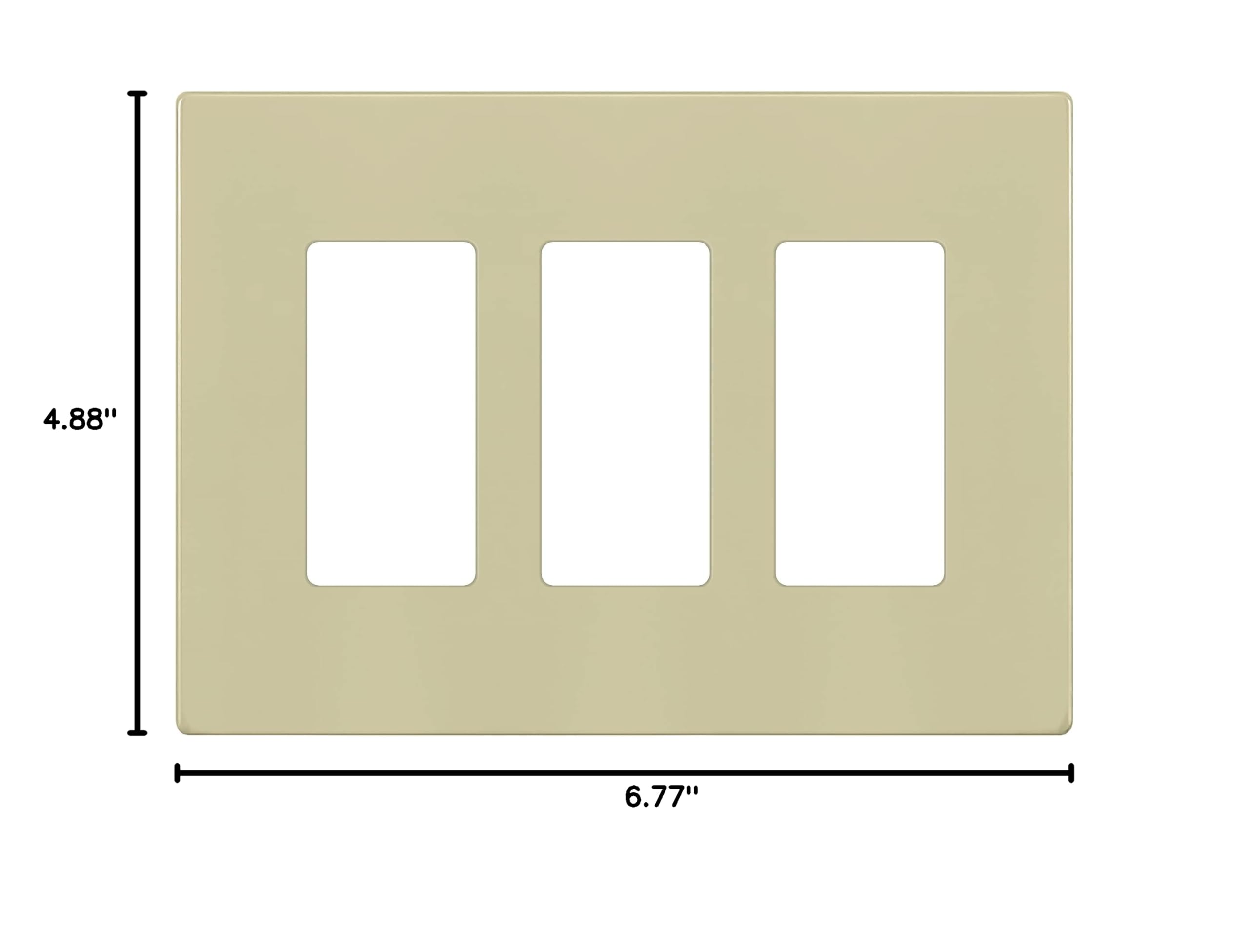 ENERLITES Screwless Decorator Wall Plates - Child Safe Outlet Covers, Glossy Finish, Medium Size 3-Gang (4.88