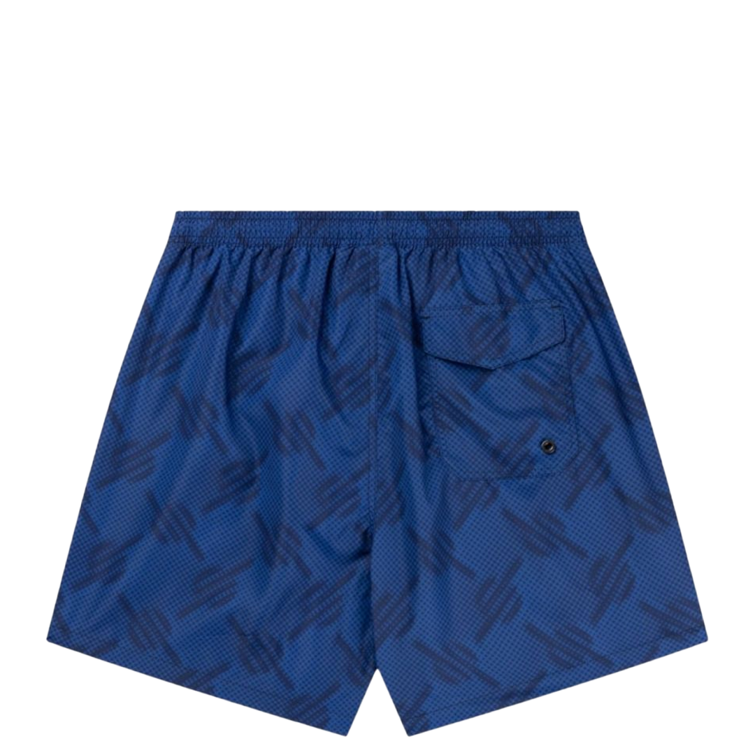Dotted Monogram Swim Shorts for Men - True Blue Color - Quick Dry, Comfortable Beach & Pool Swimwear for Summer Vacation