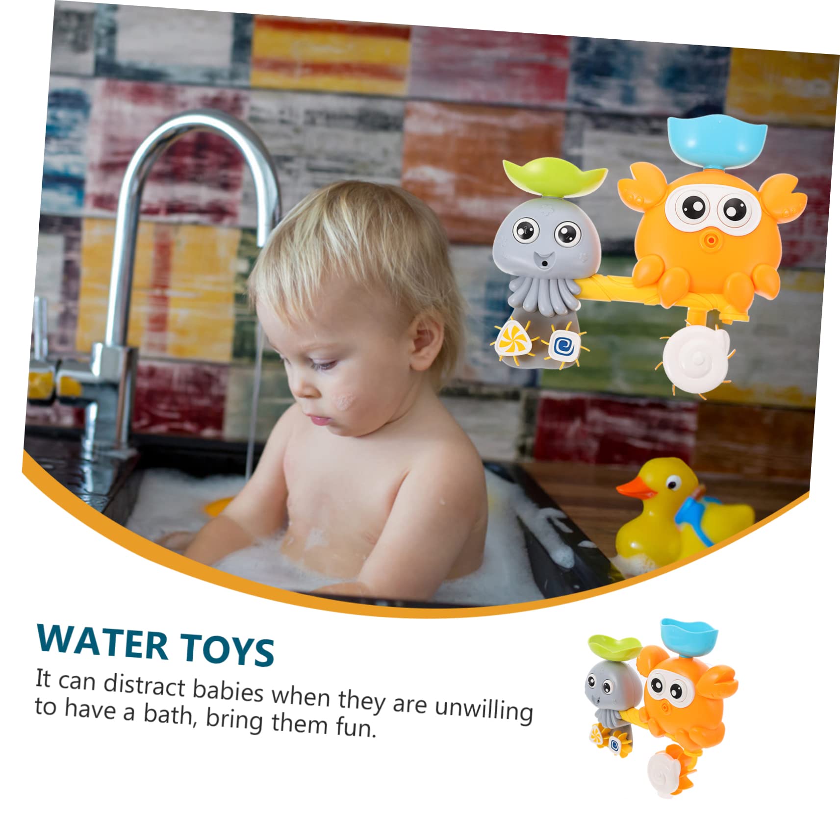 VICASKY 4-Piece Water Toy Crab Set for Kids - Fun Bath Toys for Babies & Toddlers - Safe ABS Plastic Floating Crab Toys for Bathtub, Pool & Beach Playtime