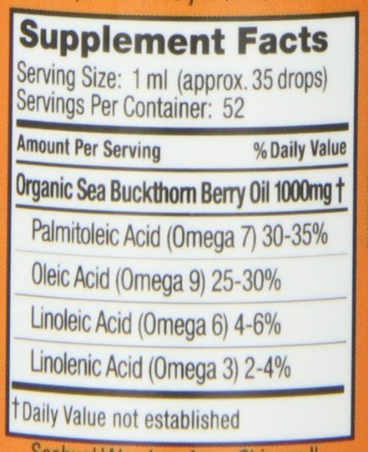 100% Certified Organic Sea Buckthorn Berry Oil - Cold Pressed, 1.76 Oz (Pack of 3) for Skin Care, Hair Growth & Anti-Aging - Natural Face Serum & Moisturizer