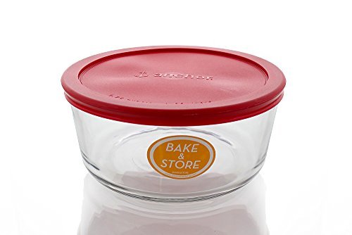 Anchor Hocking 7-Cup Clear/Red Food Storage Container Set - Airtight, BPA-Free Kitchen Organizer for Meal Prep, Leftovers & Pantry Storage