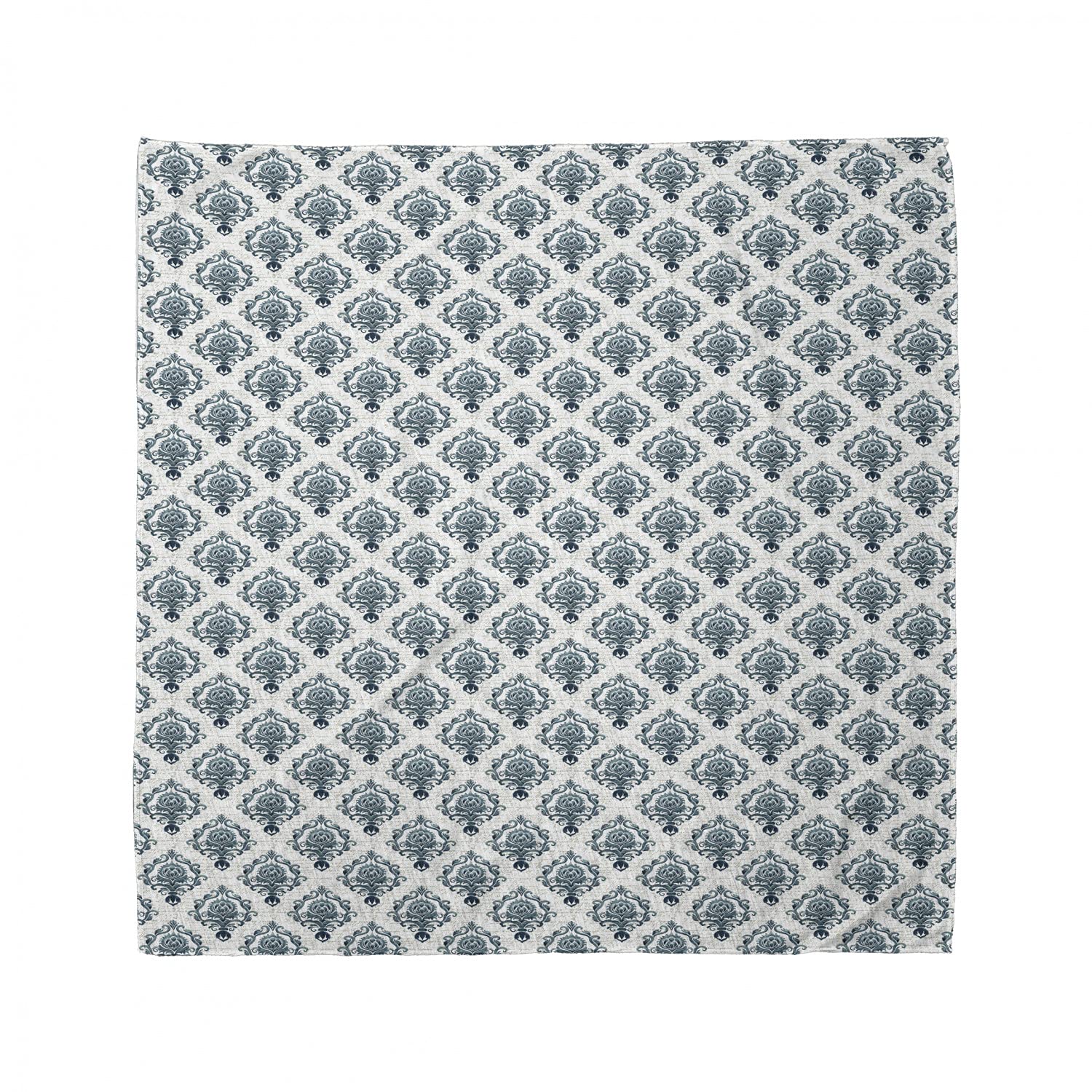Ambesonne Victorian Unisex Bandana - Cadet Blue & Night Blue Damask Pattern Bandana for Men & Women | Perfect for Outdoor Activities, Fashion Accessories, and Gifts