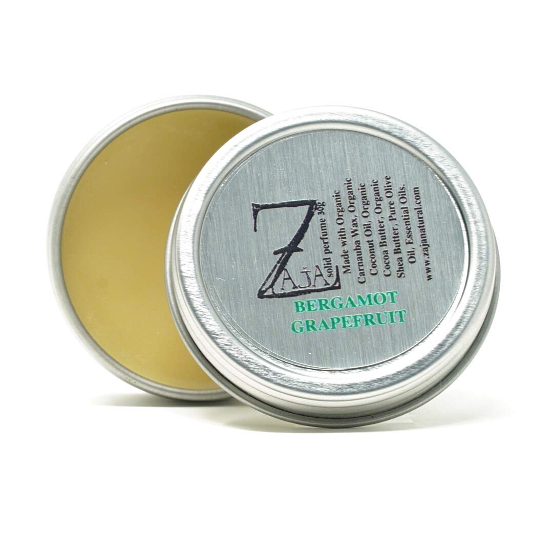 Bergamot Grapefruit Solid Perfume 30g - Natural Essential Oil Blend for Women & Men | Travel-Friendly, Long-Lasting Fragrance for Work, Dates & Everyday Wear