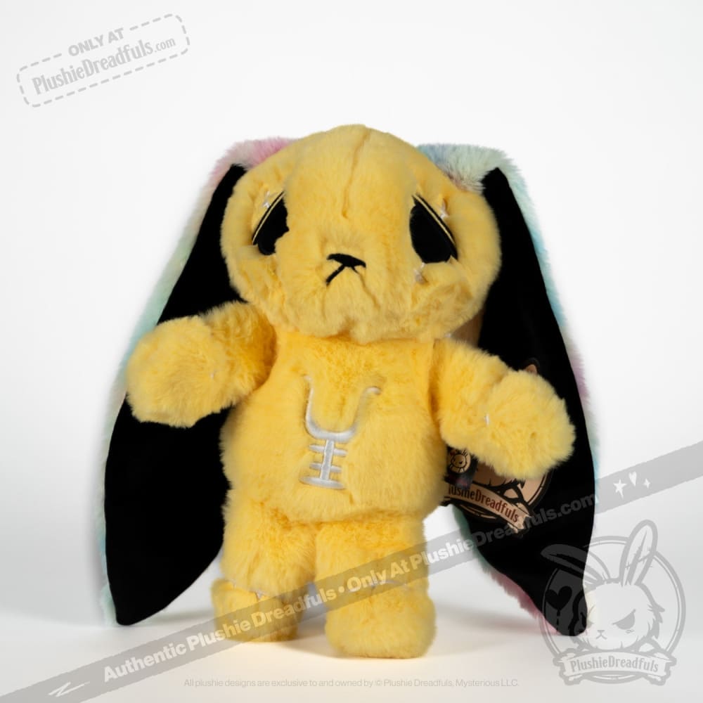 Plushie Dreadfuls Anxiety Rabbit Stuffed Animal - Yellow Limited Edition Soft Plush Toy for Stress Relief & Comfort | Perfect for Anxiety Support, Therapy, and Cuddling