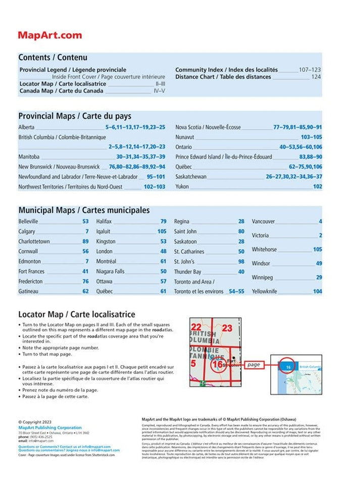 MapArt Canada Road Atlas 2024 Edition - Detailed & Updated Maps for Road Trips, Travel, and Adventure Planning