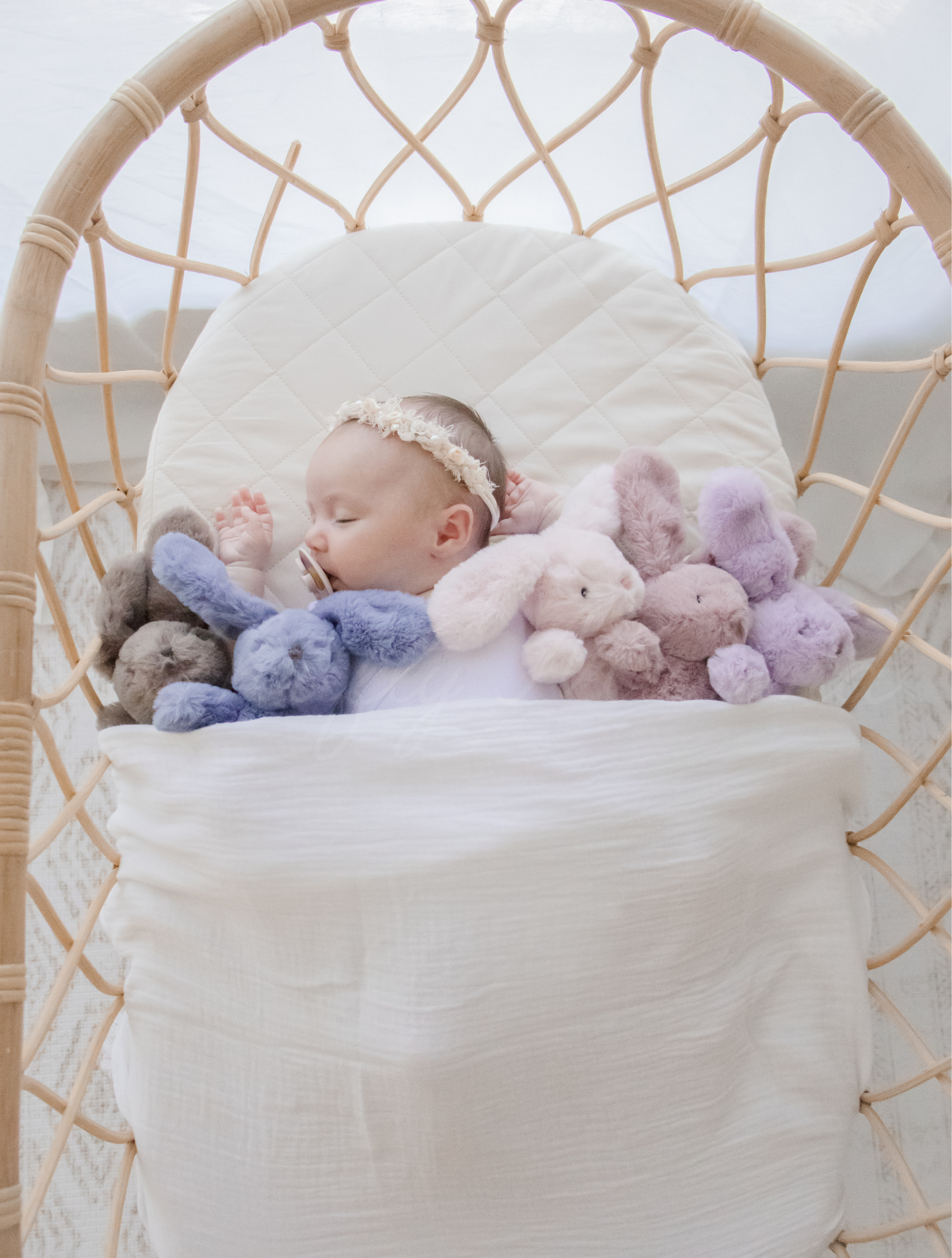 Soft Bunny Plush Toy & Pacifier Holder - Cute Stuffed Animal for Babies & Toddlers - Perfect for Nursery Decor, Baby Shower Gifts, and Soothing Teething Infants